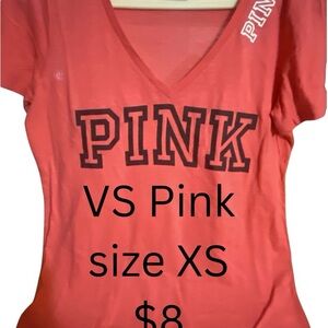 PINK Victoria's Secret Red V-Neck Tee